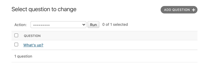 Polls change list page